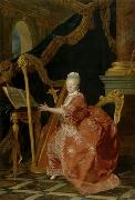 Victoire de France playing her harp